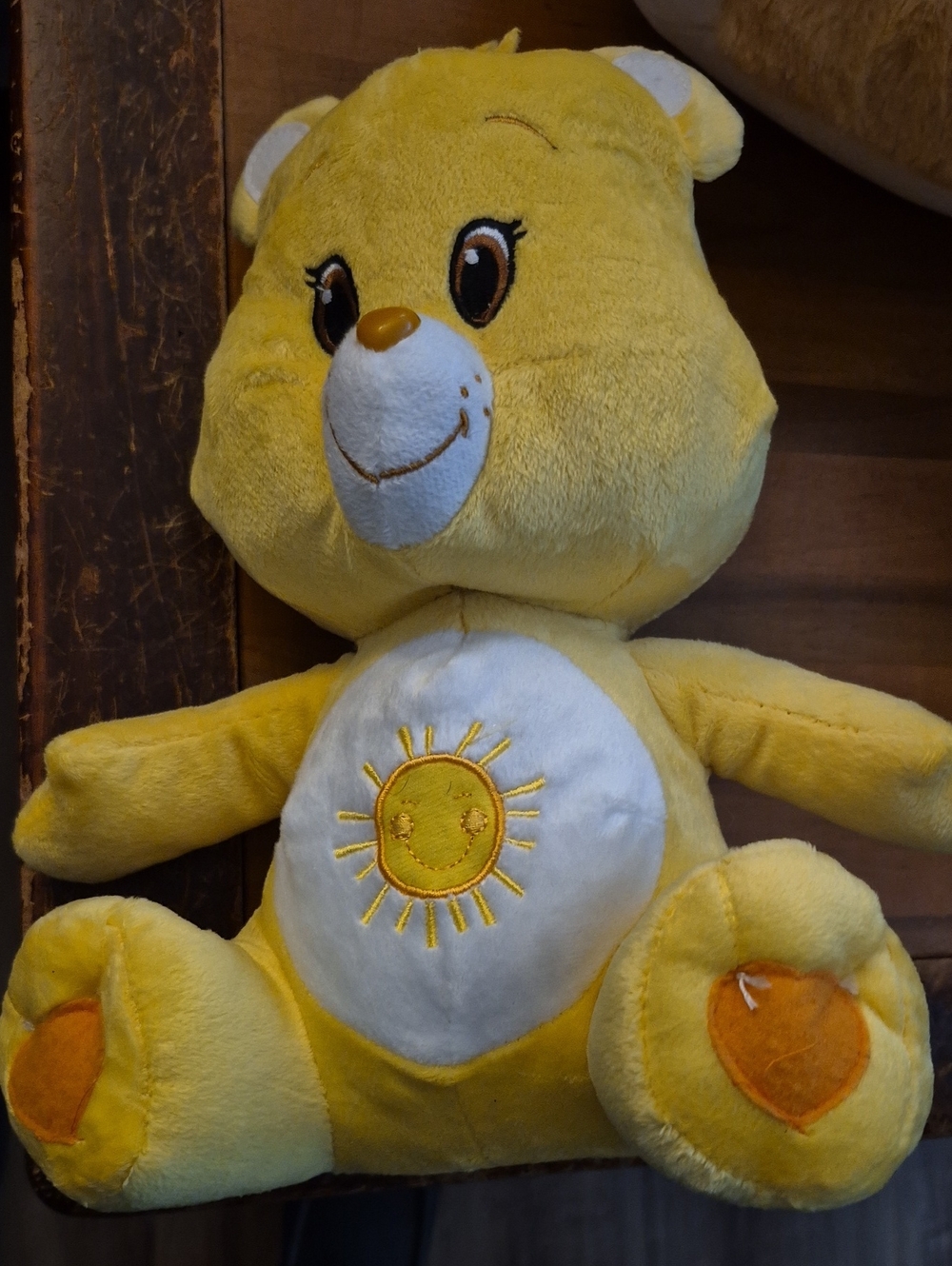 Care Bears Yellow Sunshine Bear Plush with Embroidered Sun
